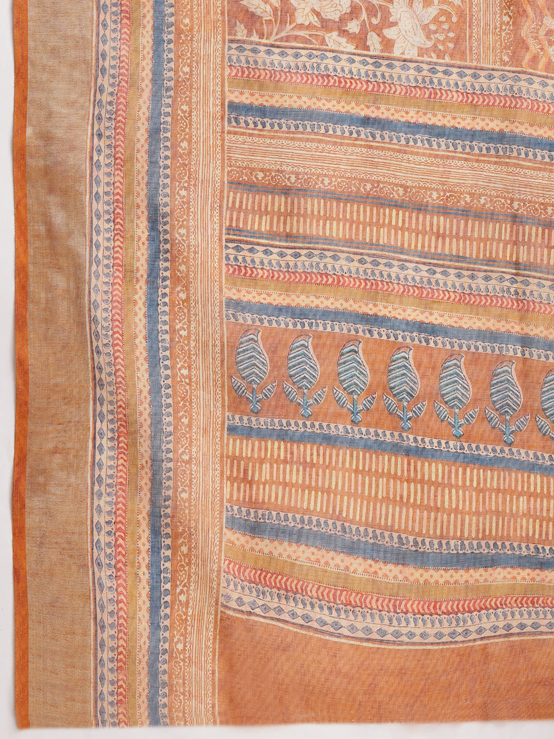 Janasya Brown Linen Blend Ethnic Motifs Printed Grab2Buy 