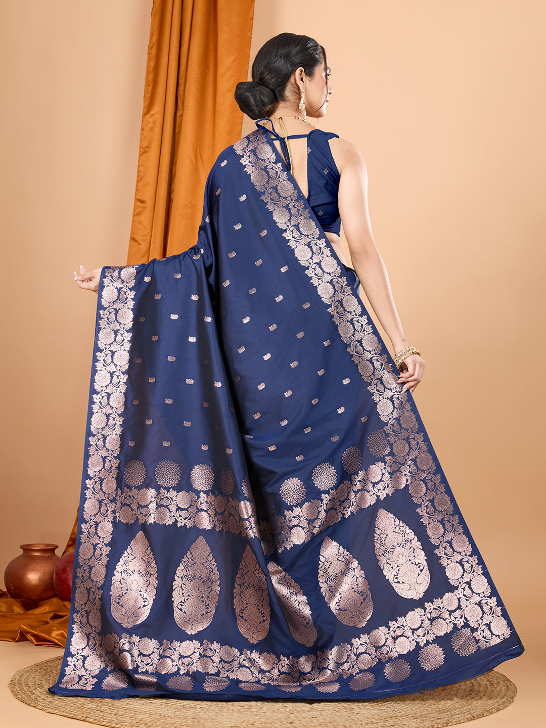 Dwija Fashion Teal Blue Party Wear Banarsi Silk With Jari Weaving Work Saree With Unstitched Blouse