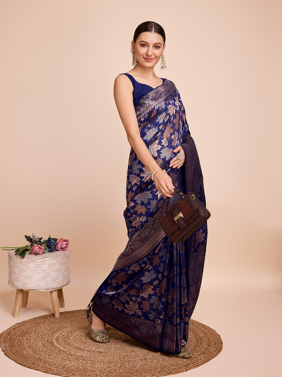 Dwija Fashion Royal Blue Wedding Wear Pure Silk Jari Weaving Work Saree With Unstitched Blouse