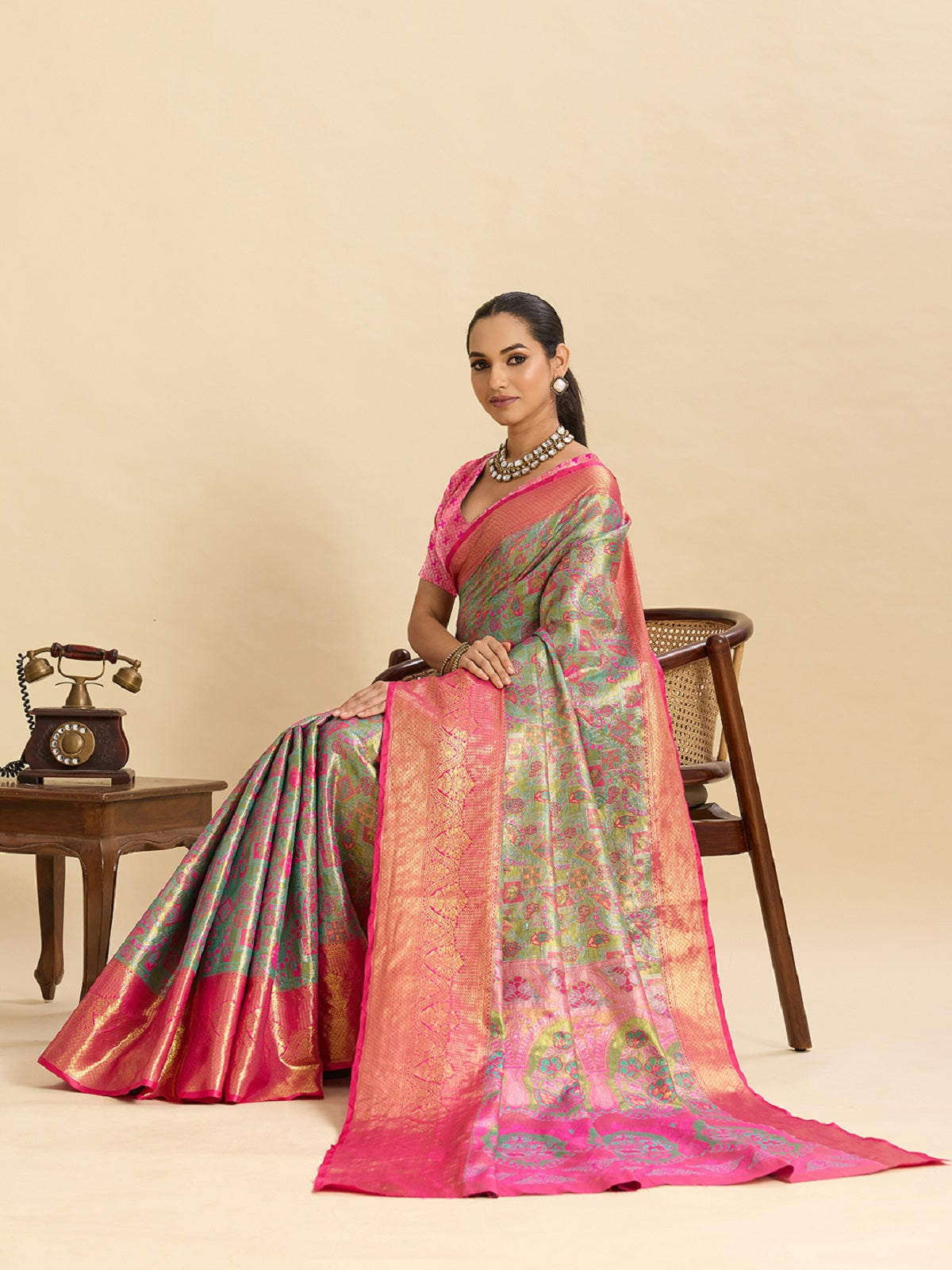 Dwija Fashion Grey Wedding Wear Kanjivaram Silk Jari Weaving With Unstitched Blouse