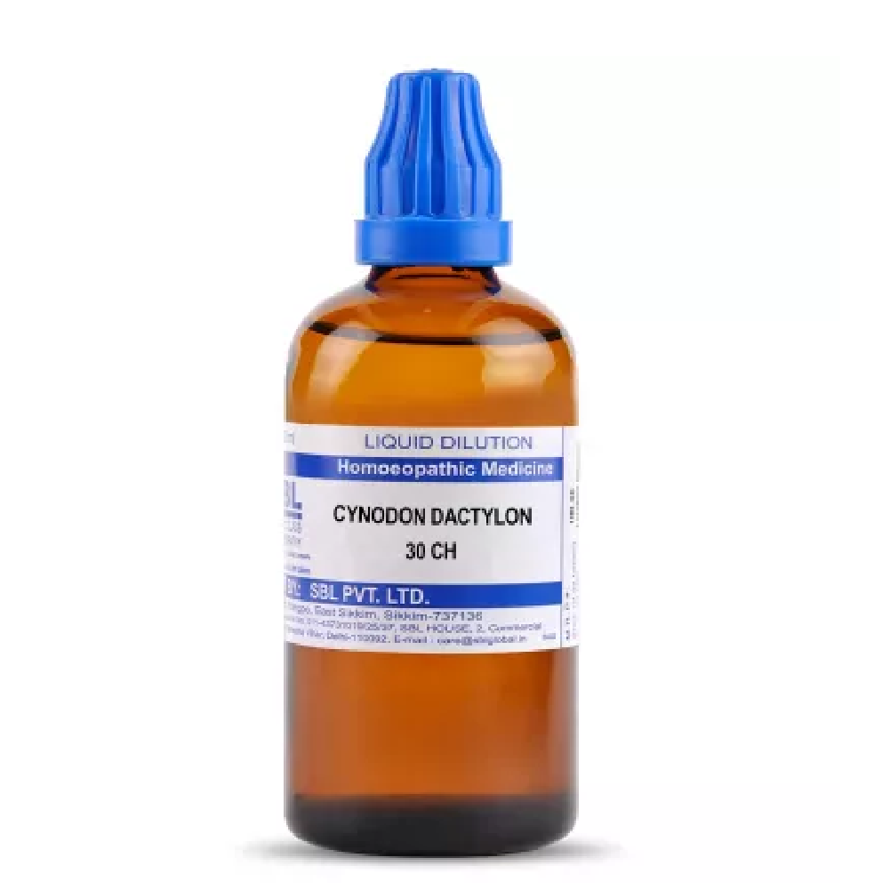 SBL Homeopathic Cynodon Dactylon Dilution (30 ML / 100 ML) For vomiting Diarrhoea Indigestion Acidity Bleeding Gum Diabetes 