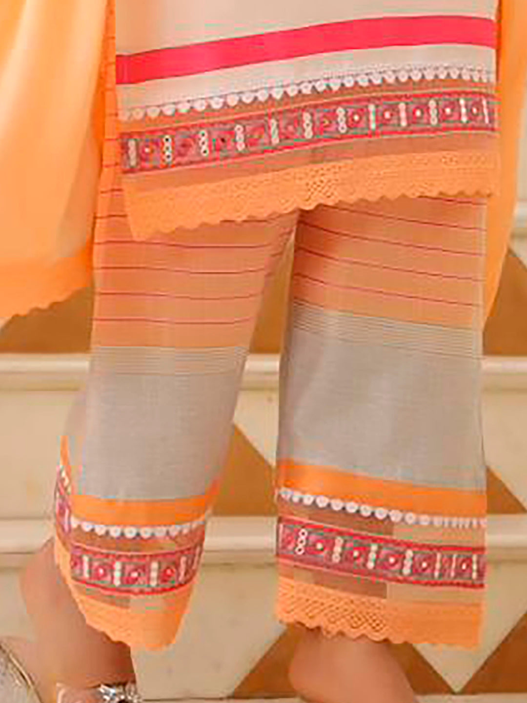 Embroidered & Printed Kurta With Pant & Dupatta Premium, Multicolor - Hiral Fashion