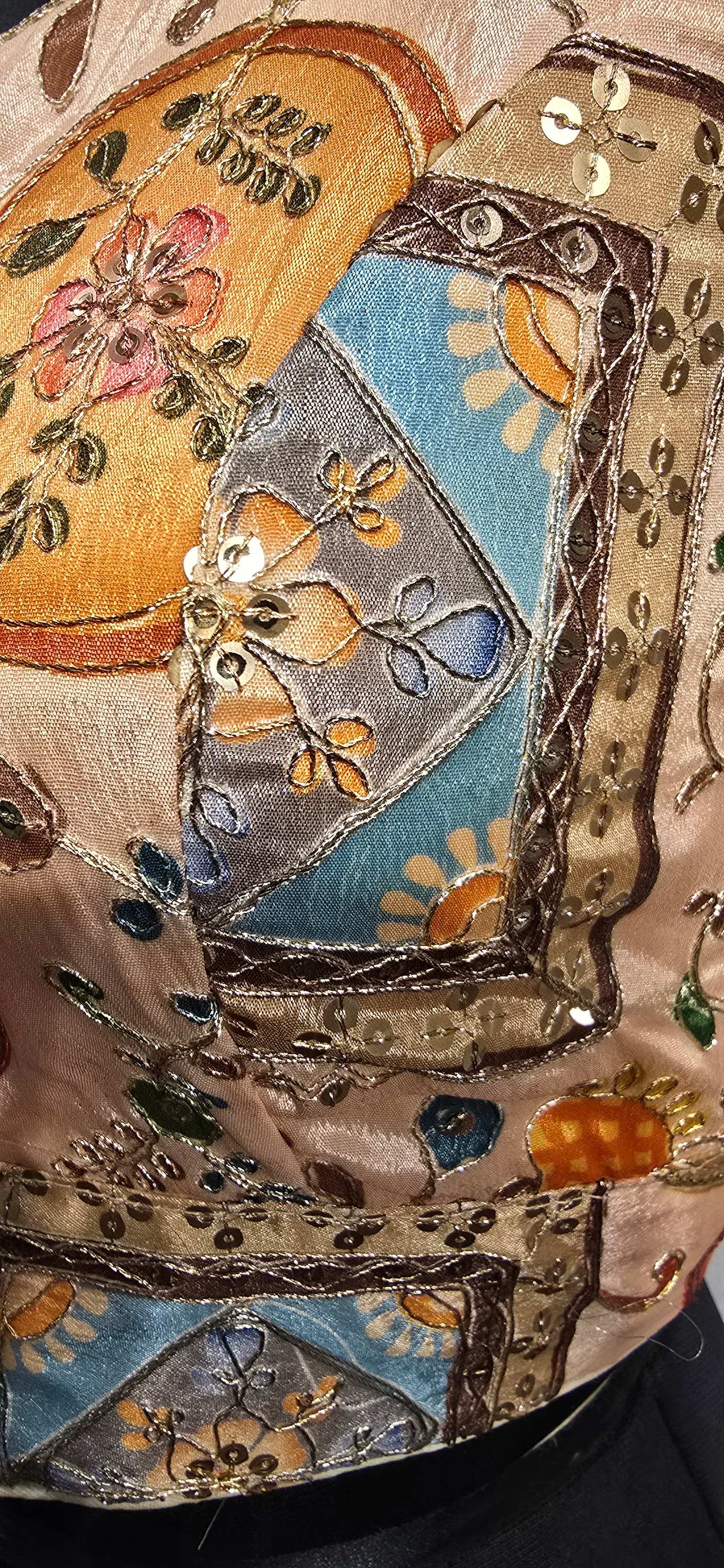 Kia Fashions Peach Sequins & Zari Embroidered Readymade Blouse