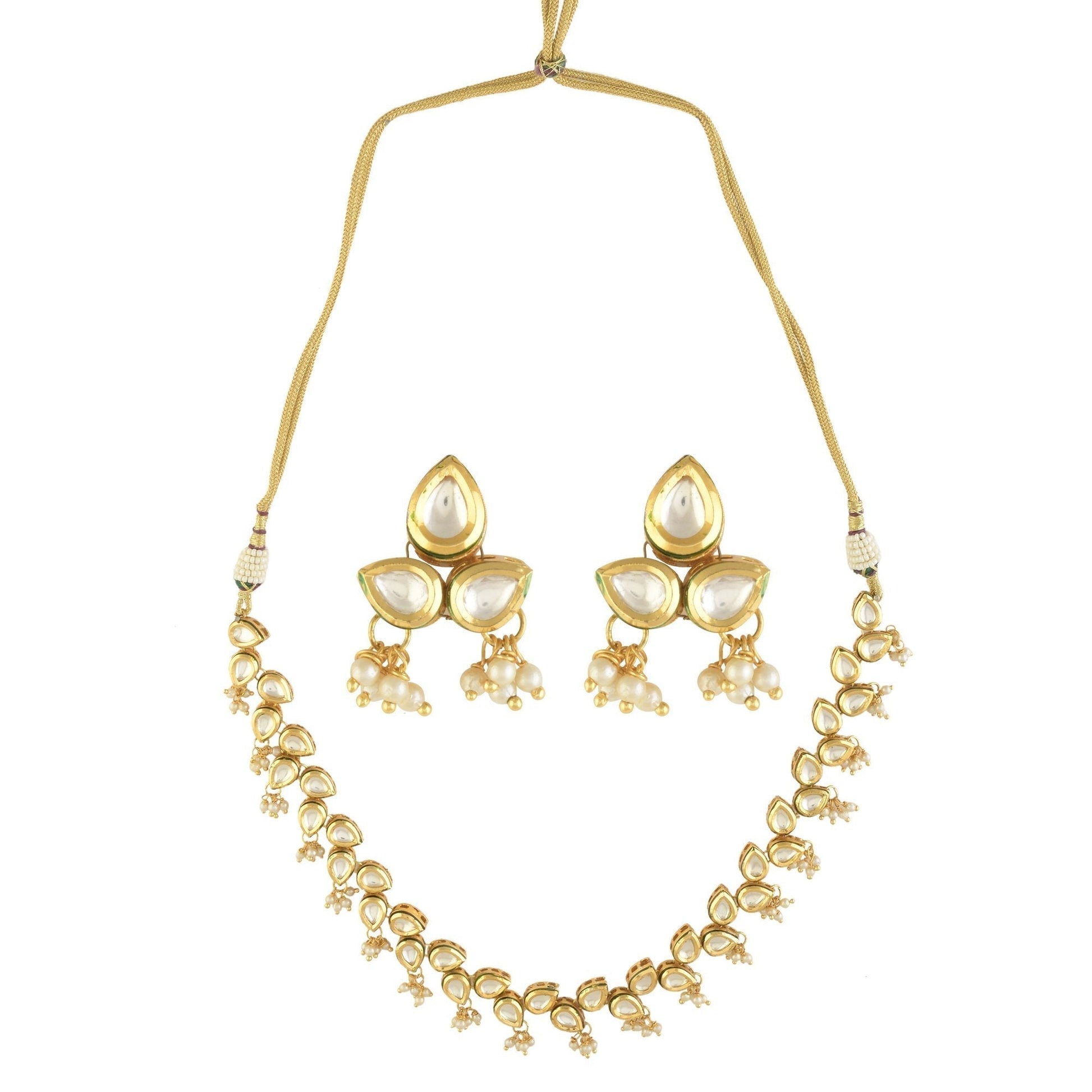 Peryl Women's Elegant Tear Drop Shaped Necklace With Earrings - Grab2buy