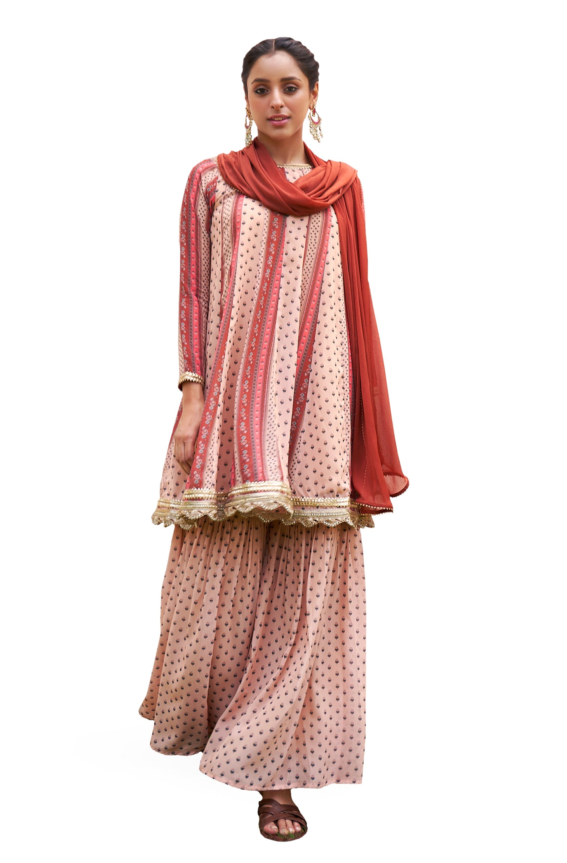 Janasya Multicolor Georgette Digital Floral Printed Set 