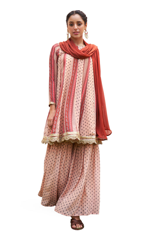 Janasya Multicolor Georgette Digital Floral Printed Set 