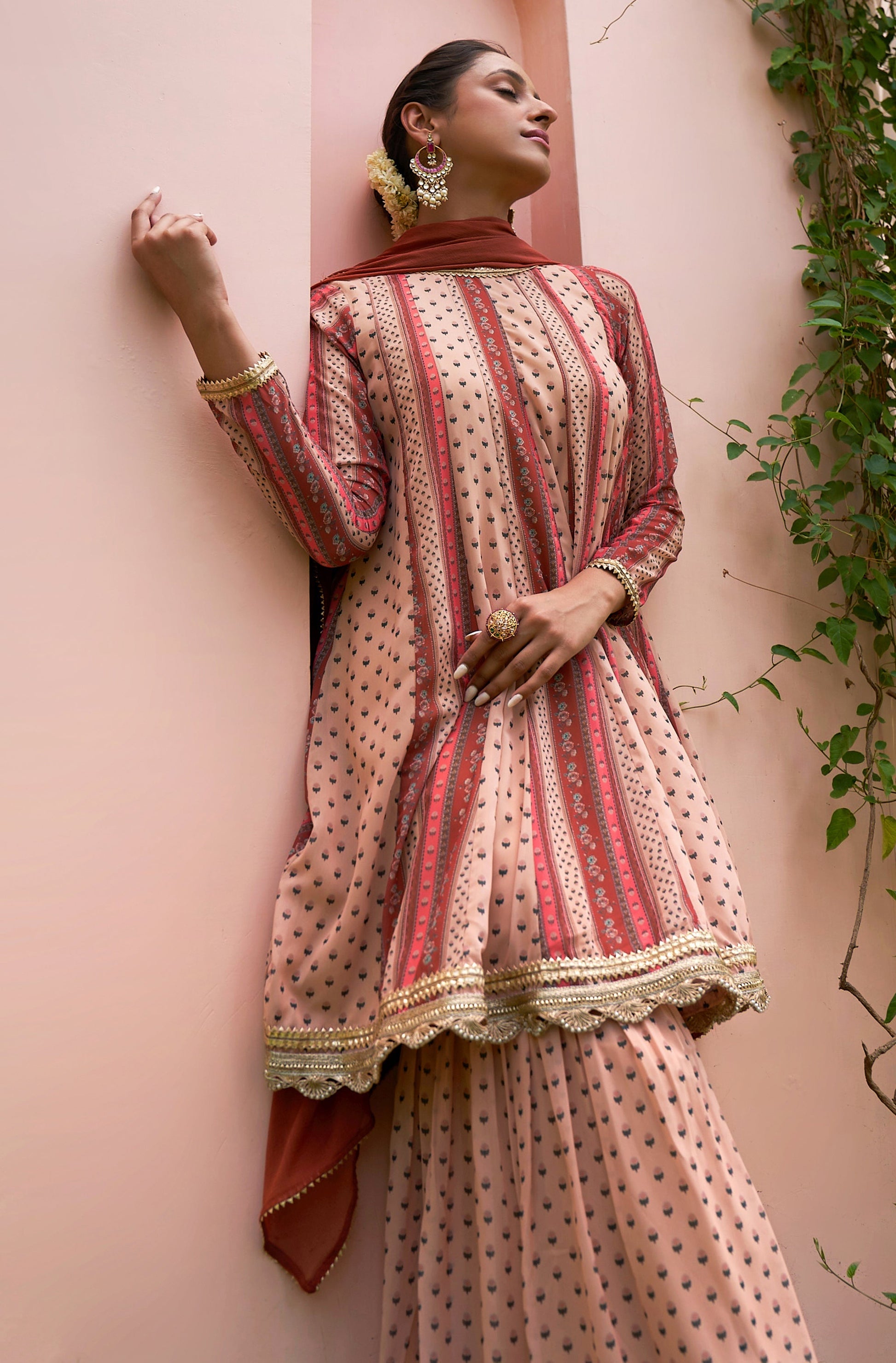 Janasya Multicolor Georgette Digital Floral Printed Set 