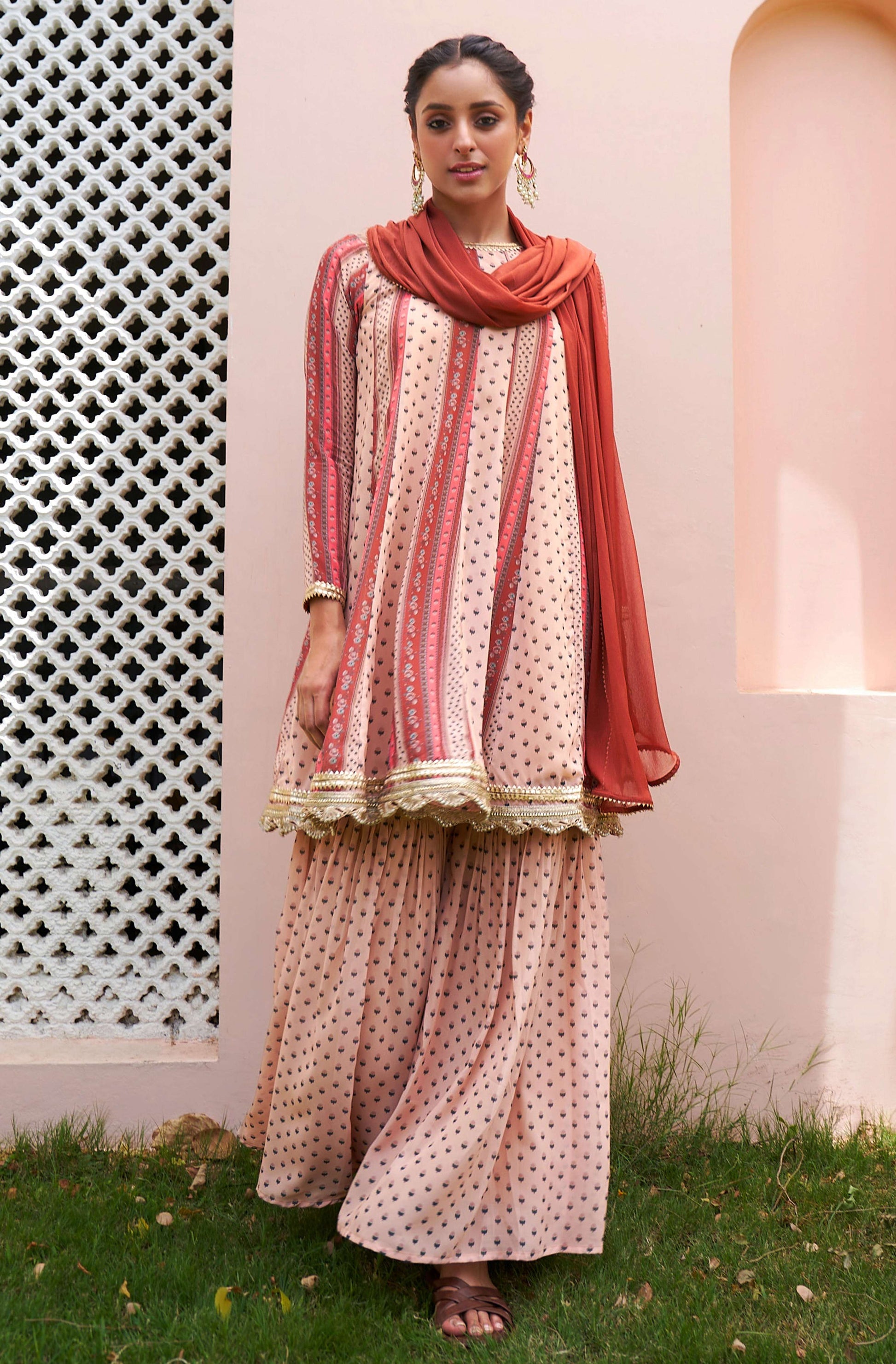 Janasya Multicolor Georgette Digital Floral Printed Set 