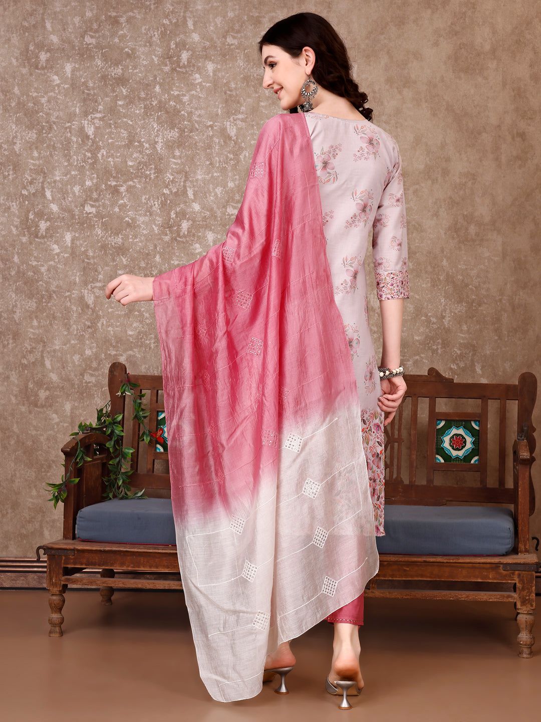 Hand Embroidered & Floral Printed Kurta With Pant & Dupatta Luxury, Multicolor - Hiral Fashion