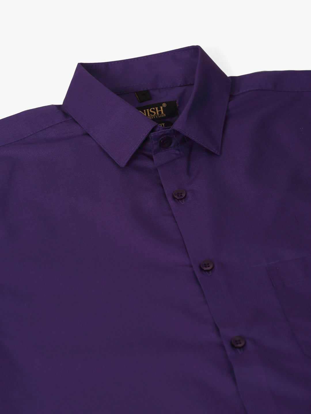 Jainish Men's Purple Formal Solid Shirts