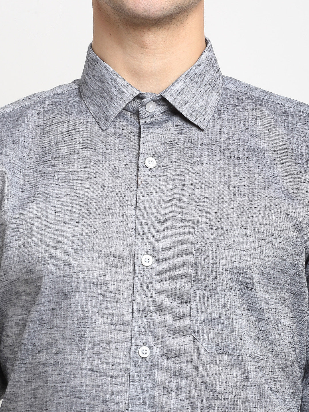 Jainish Grey Men's Solid Cotton Formal Shirt ( SF 782Grey )