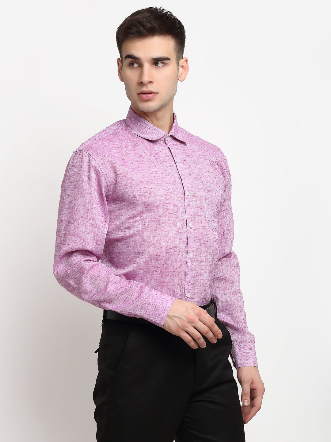 Jainish Purple Men's Solid Cotton Formal Shirt ( SF 782Purple )