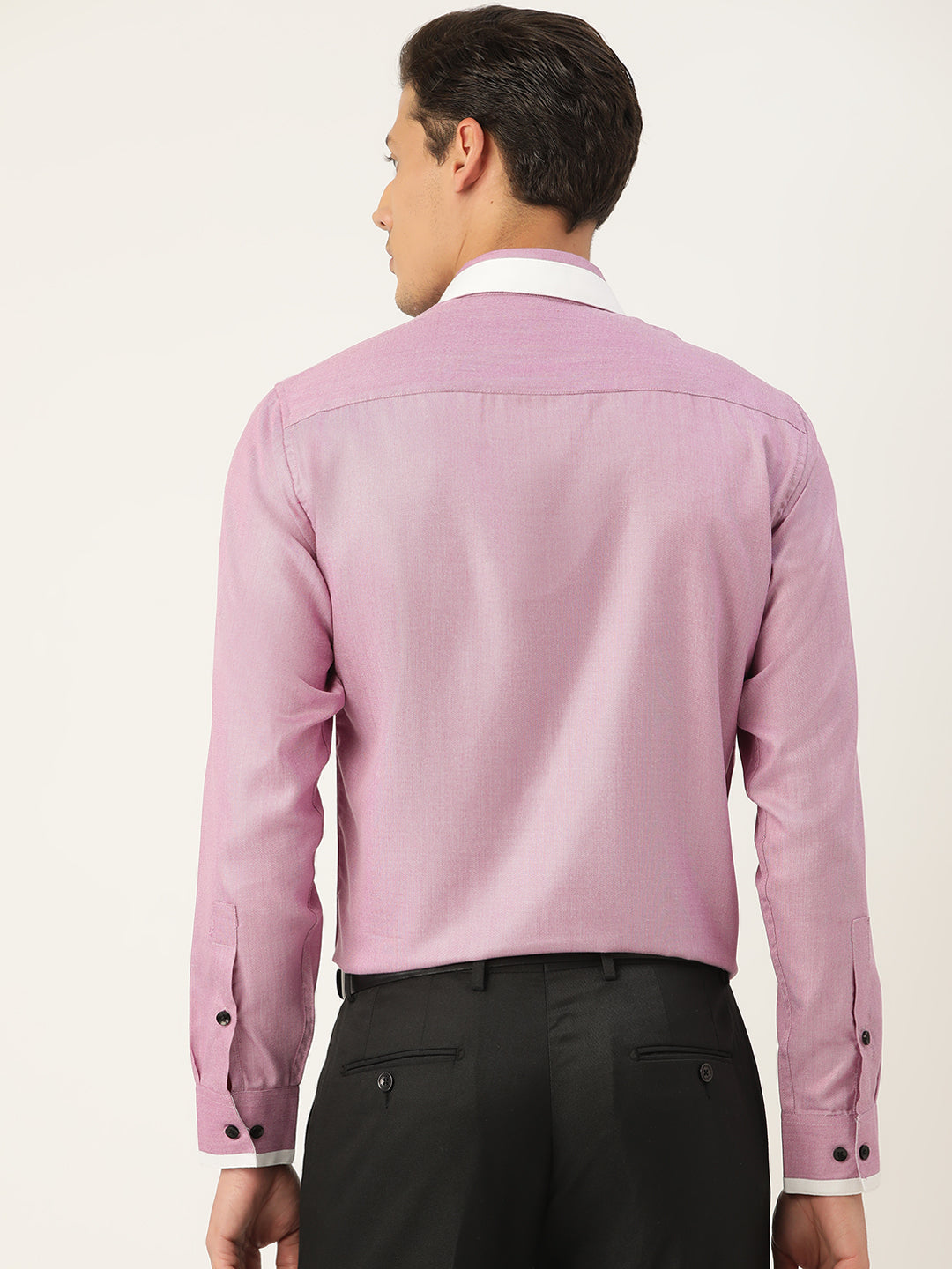 Jainish Men's Cotton Solid Formal Shirts ( SF 796Purple )