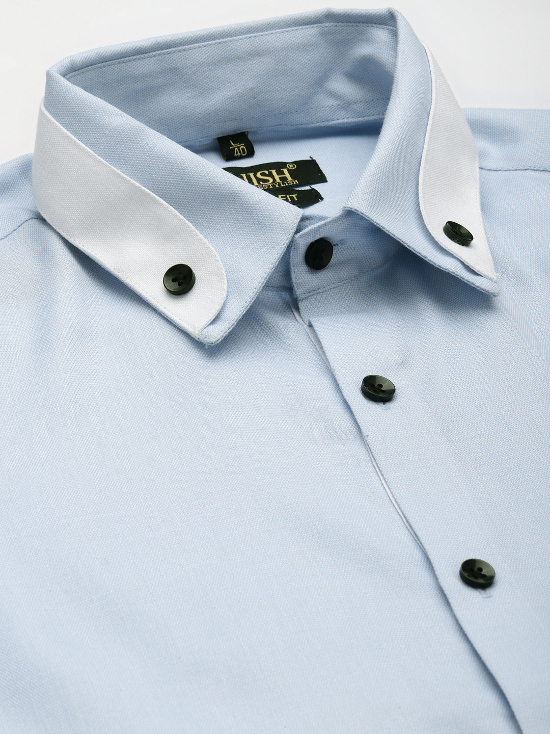 Jainish Men's Cotton Solid Formal Shirts ( SF 796Sky )