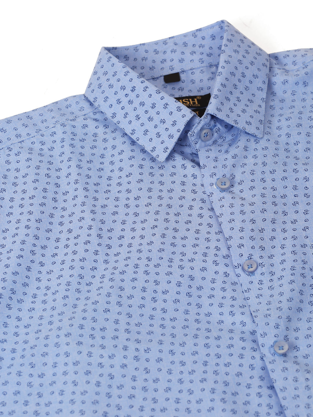 Jainish Men's Blue Classic Printed Formal Shirt