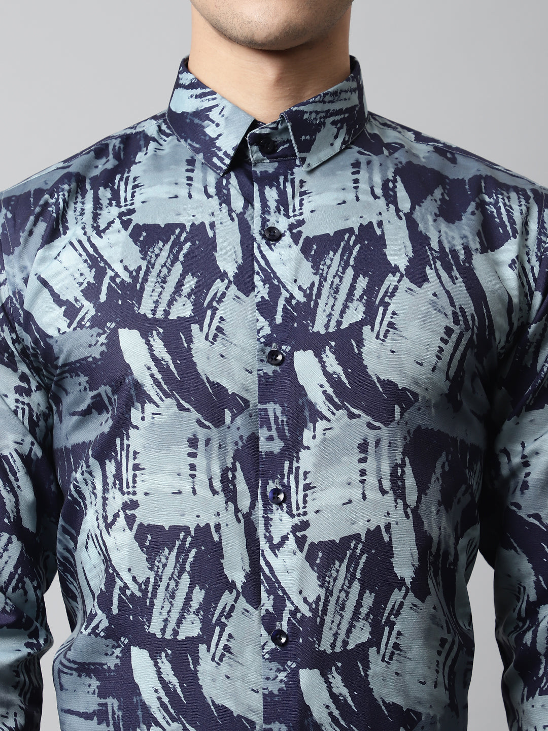 Jainish Men's Green Classic Printed Formal Shirt