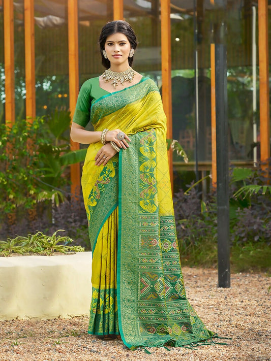 Shree Shyam Fashion Mustard Soft Silk Saree