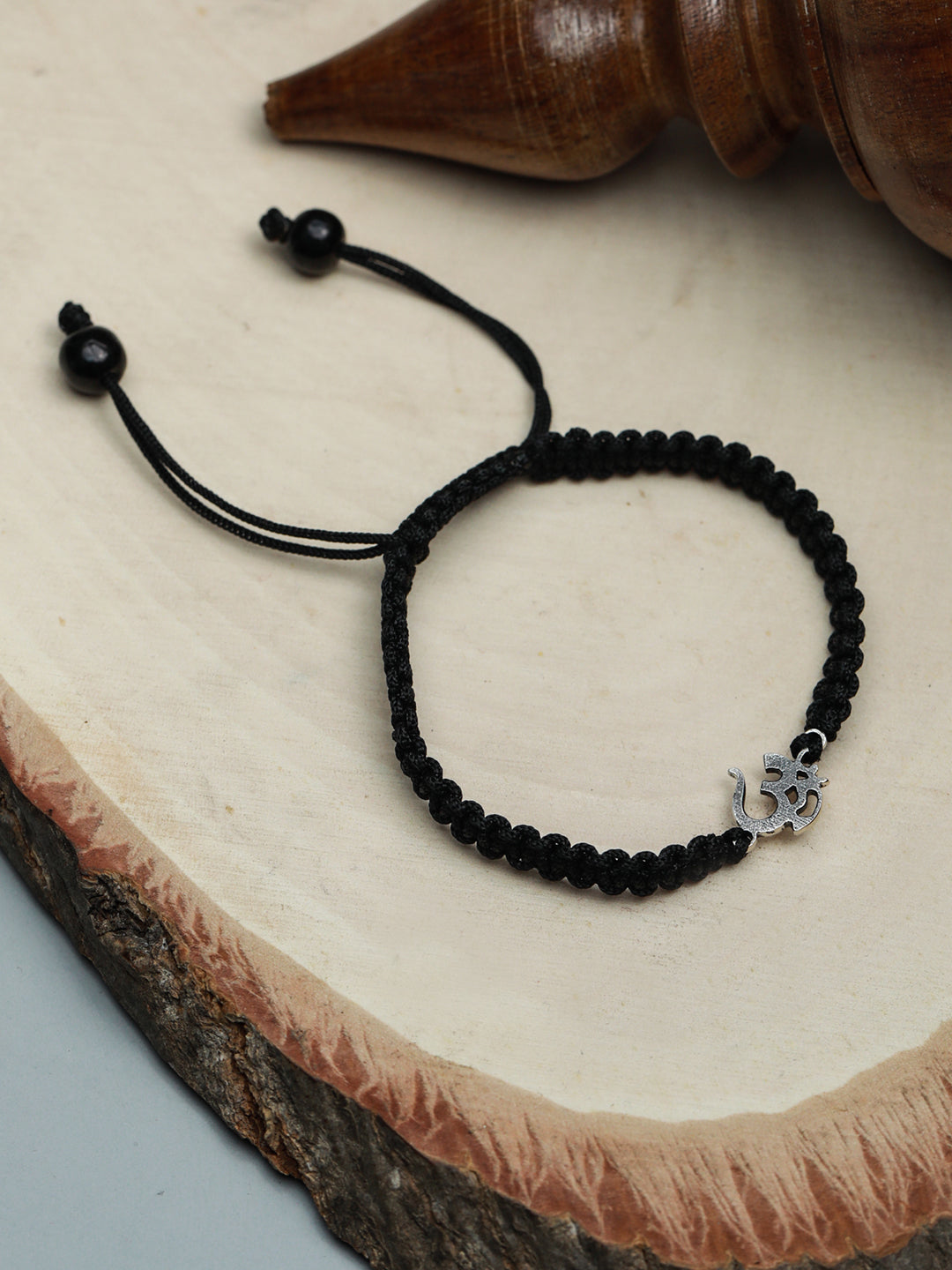 Priyaasi Women Oxidised Silver OM Bracelet 