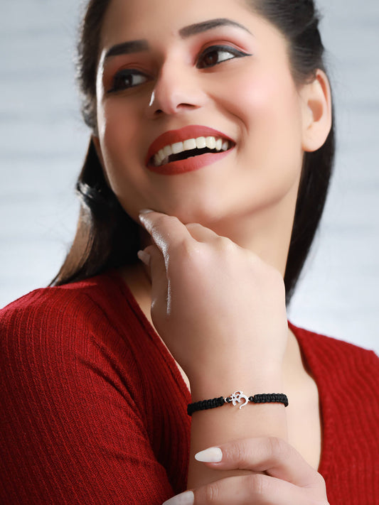 Priyaasi Women Oxidised Silver OM Bracelet - Grab2buy
