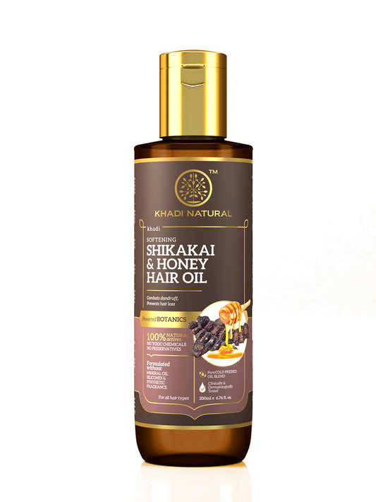 Khadi Natural Shikakai & Honey Hair Oil - Powered Botanics - 200ml