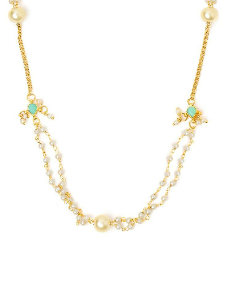 White Beaded, Kundan Necklace - Ruby Raang  Grab2Buy Ruby Raang Grab2Buy