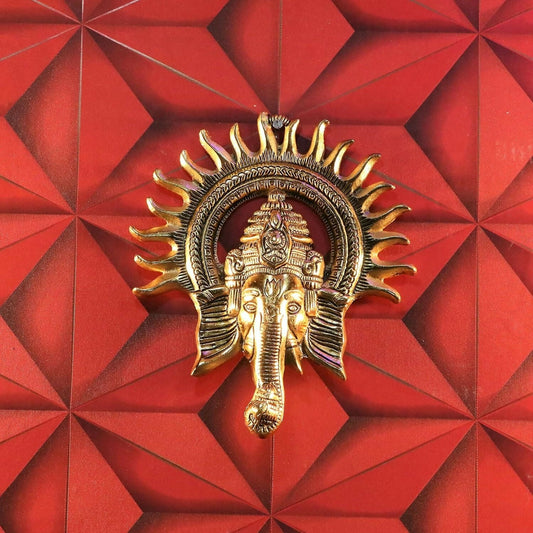 KridayKraft Metal Ganesha ji Statue, Ganpati Wall Hanging Sculpture Lord Ganesh Idol - Grab2buy