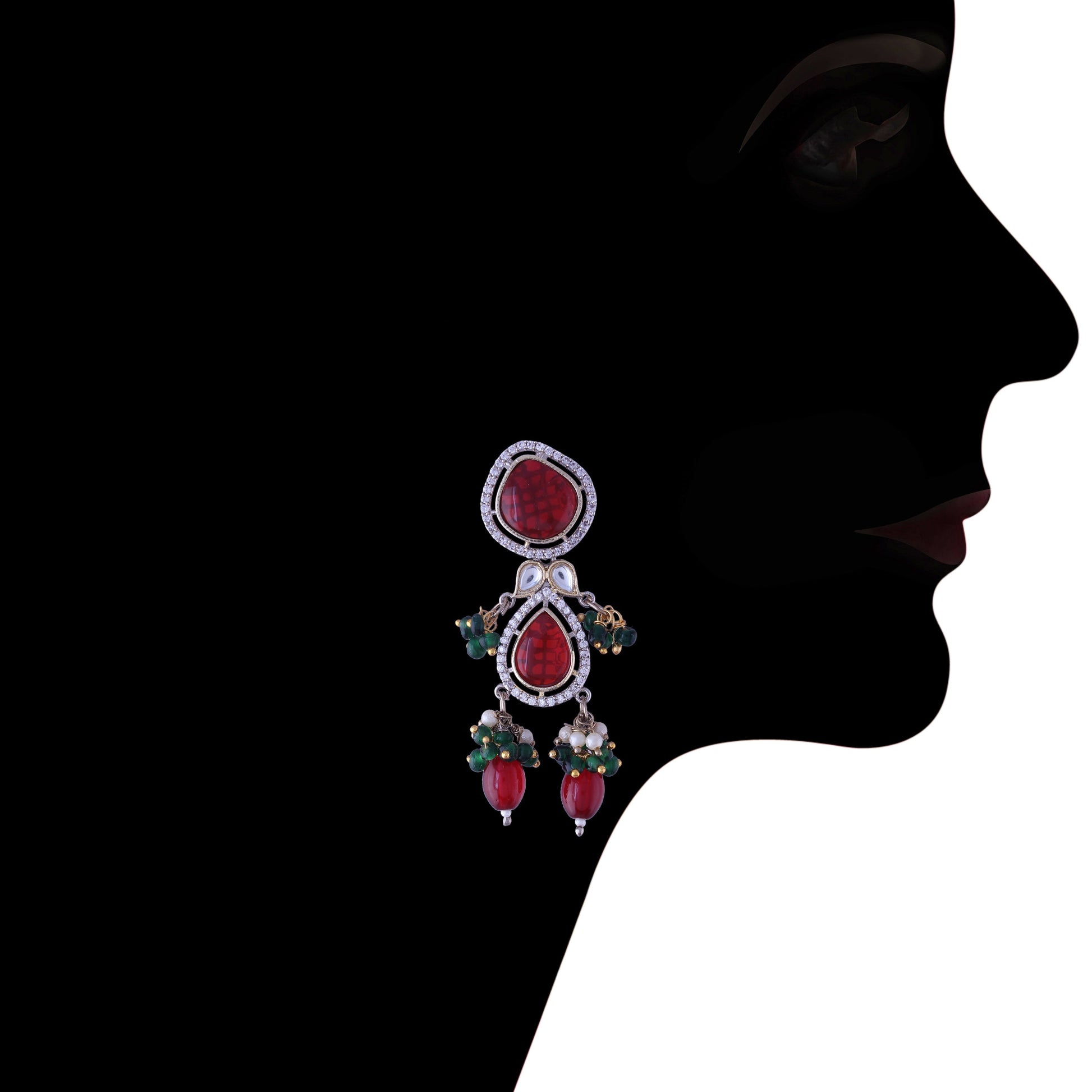 Ishika Red Polki Kundan Neckpiece - Wahe Jewels Noz2Toz