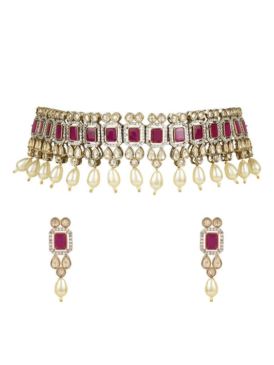 Advisha Polki Kundan Neckpiece - Wahe Jewels Noz2Toz