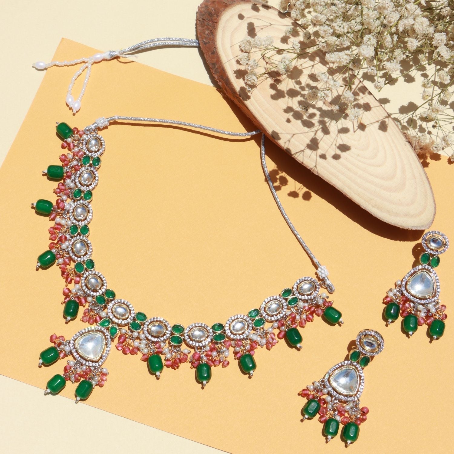 TASMIKA Polki Kundan Neckpiece - Wahe Jewels Noz2Toz