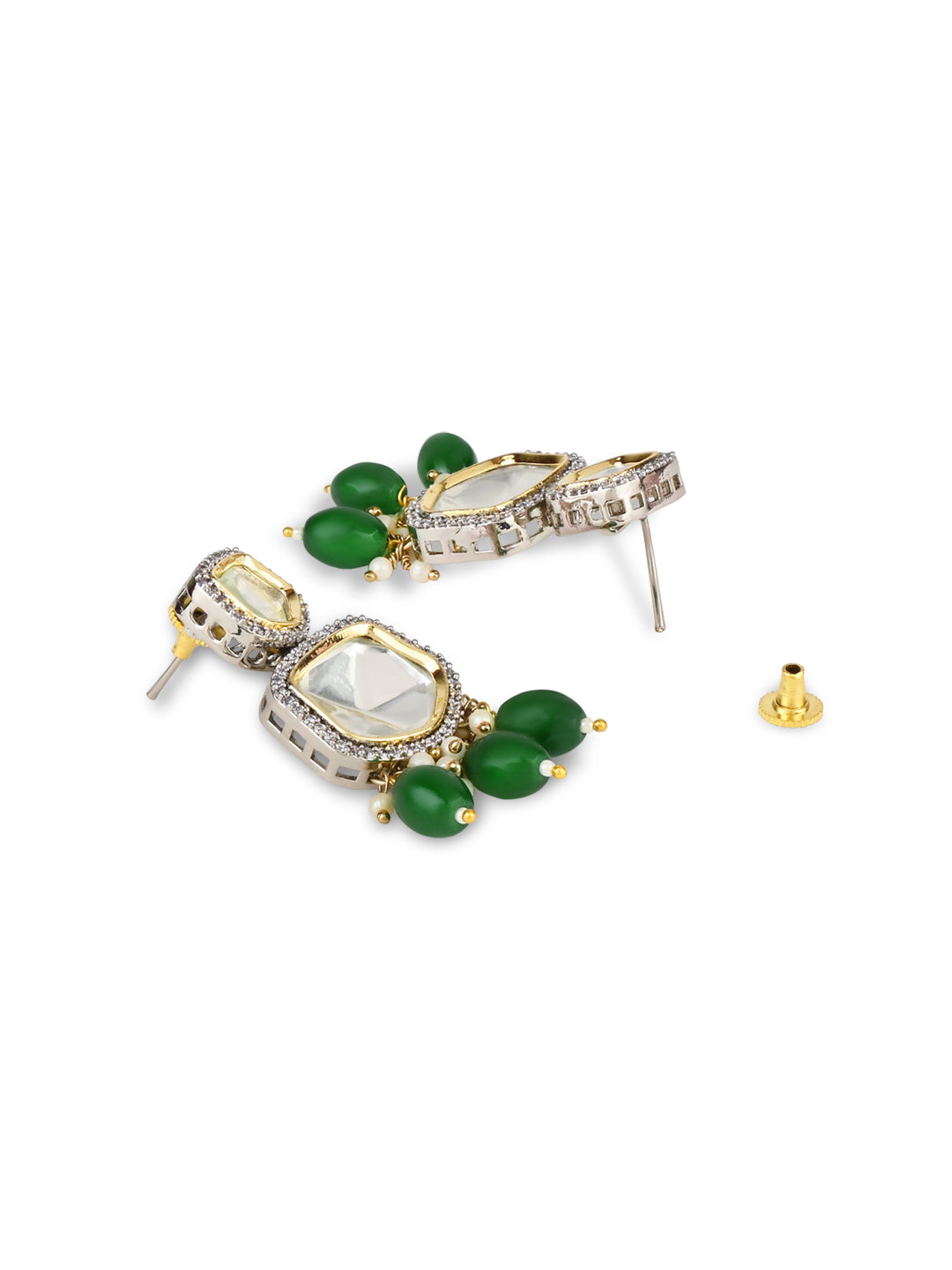 Taapsee Green Polki Kundan Neckpiece - Wahe Jewels Noz2Toz