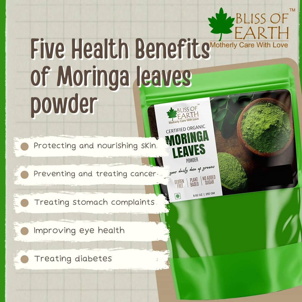Bliss of Earth Certified Organic Moringa Leaves Powder 