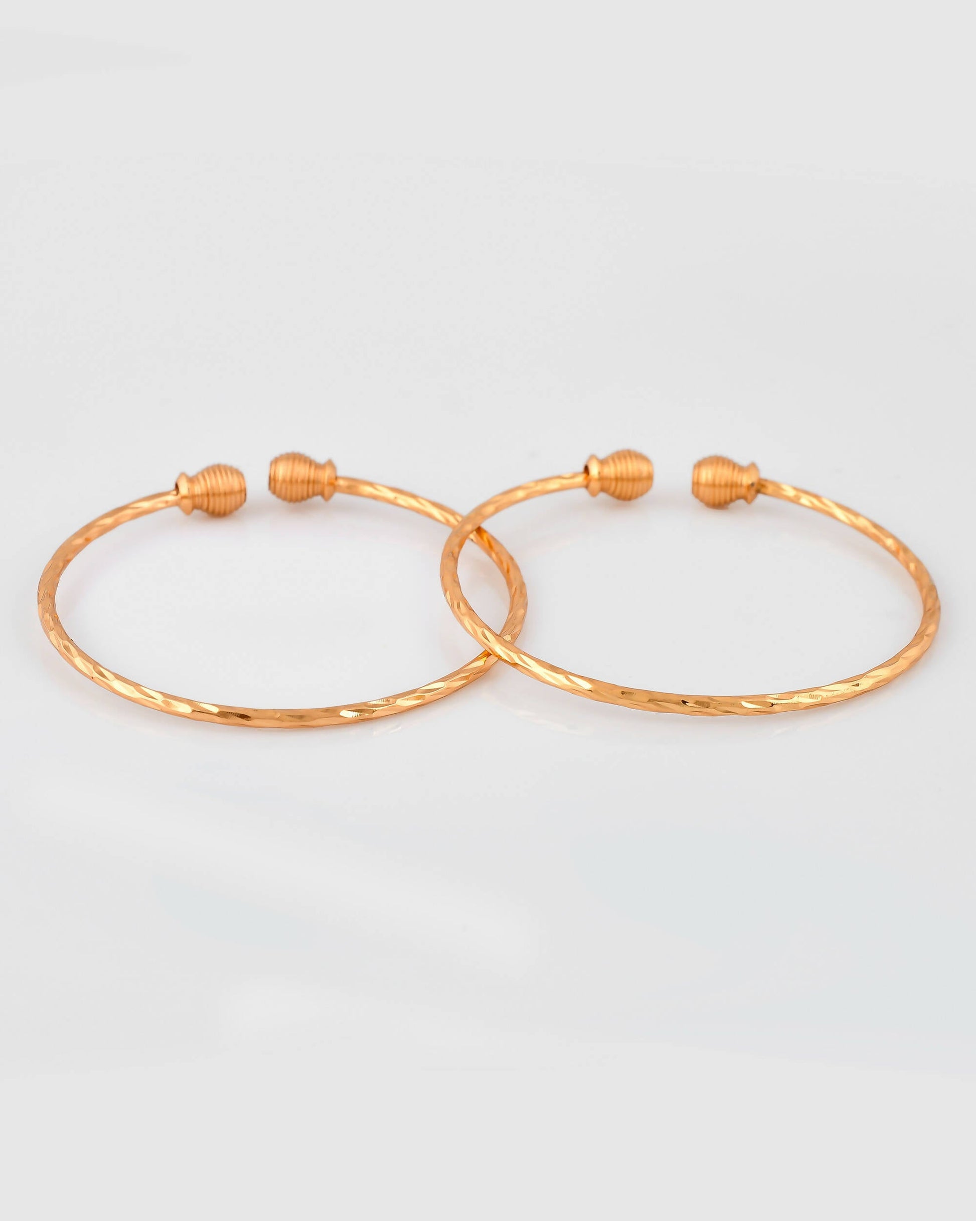 VOJ Stainless Steel Gold-plated Bangle Set (Pack of 2) - Grab2buy