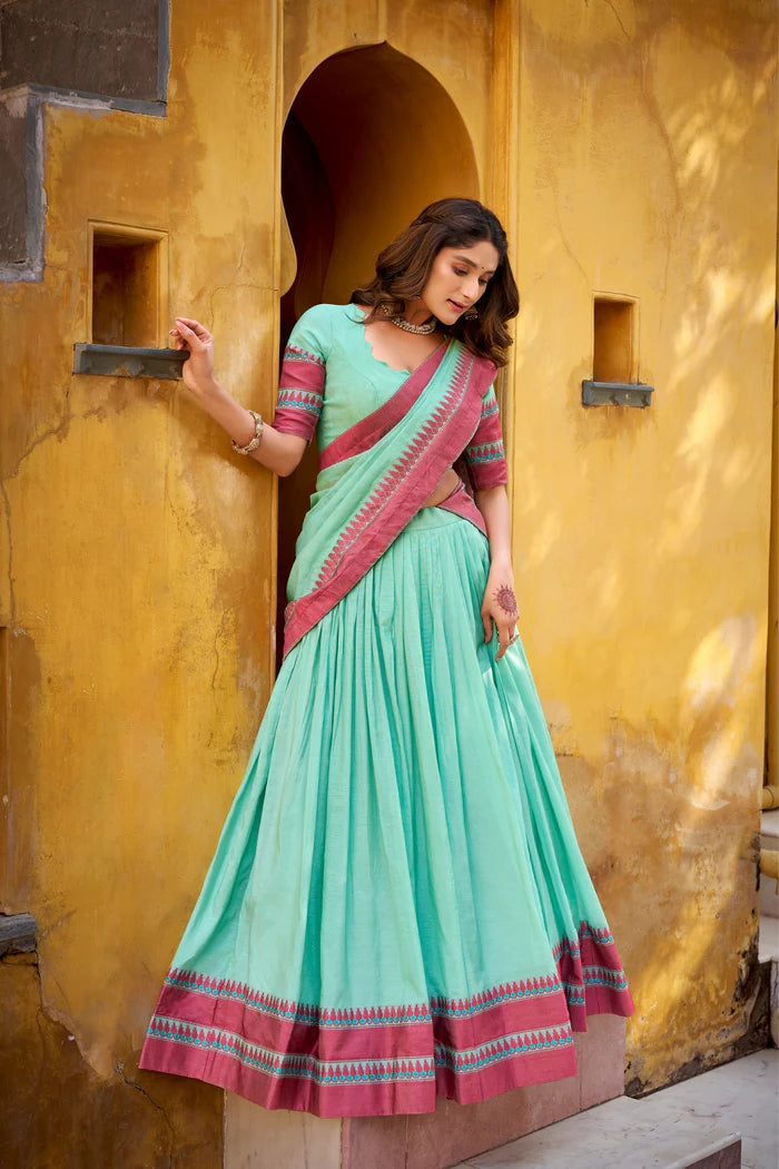 Evanik Pure Chanderi With Thread Work Lehenga Choli