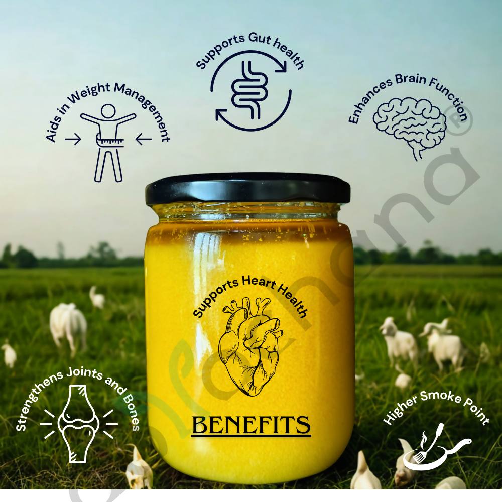 Tatsat Full Moon Day Ghee From Forest Gazing Amruth Mahal A2 Cows | Indian Hallikar Cow Ghee, Pure A2 Ghee, Natural & Healthy, Non-GMO 