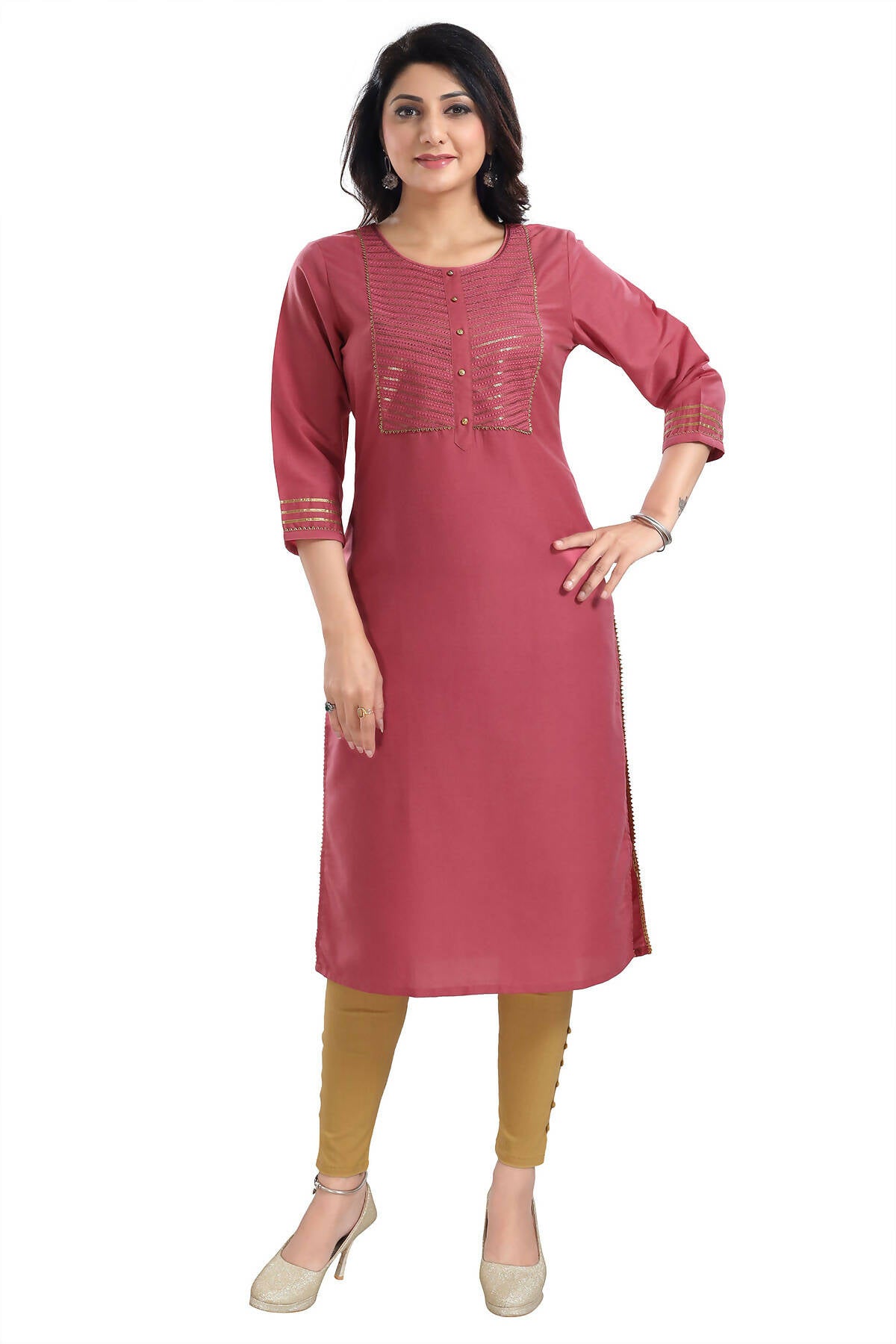 Snehal Creations Gorgeous Art Silk Designer Long Kurti Tunic With Sequines Embroidery