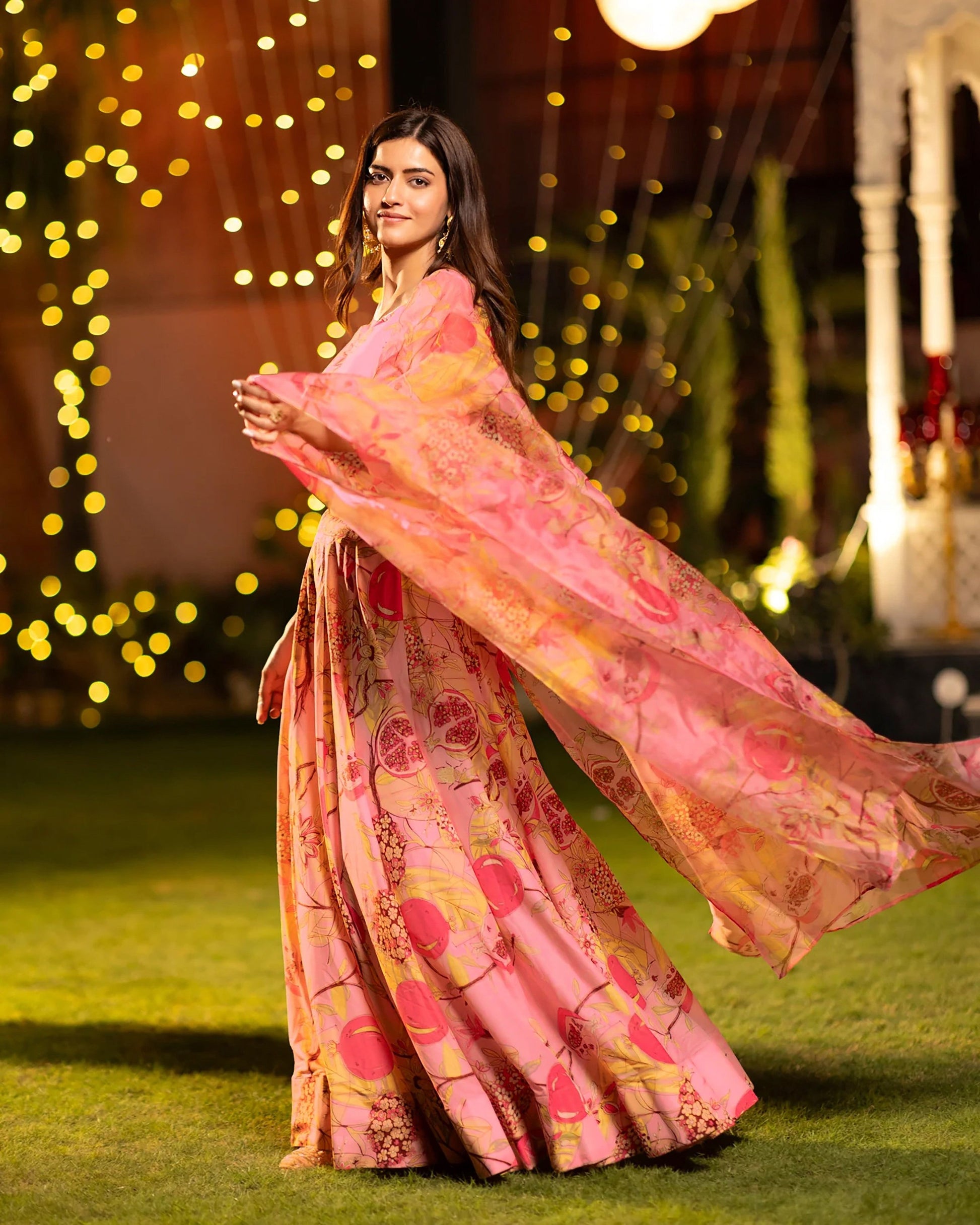 Sonakshi Women's Pink Air Tex Chinon Digital Printed Lehenga Choli With Dupatta