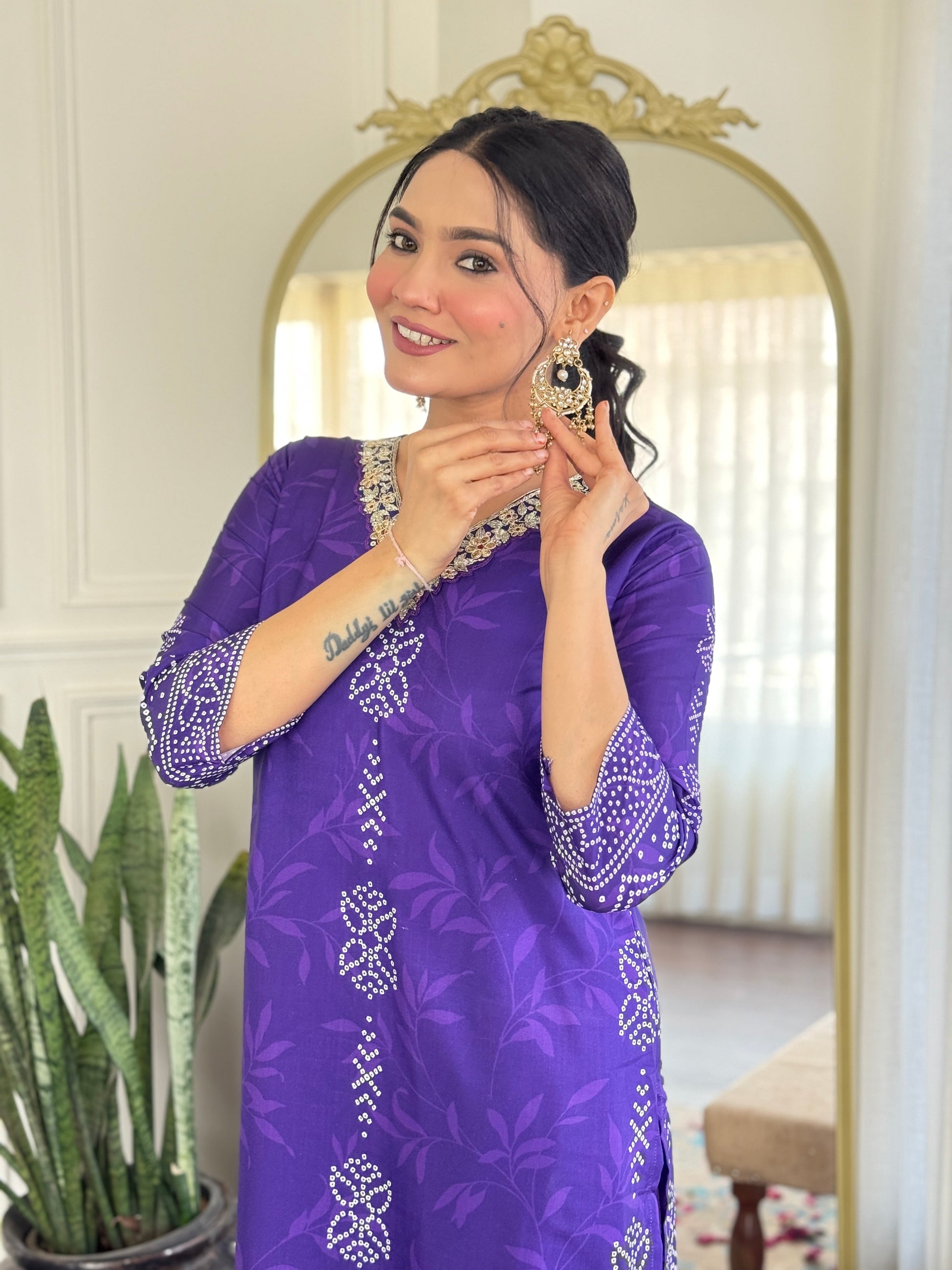 Sonakshi Women's Blue French Crepe Kurta Set with Dupatta