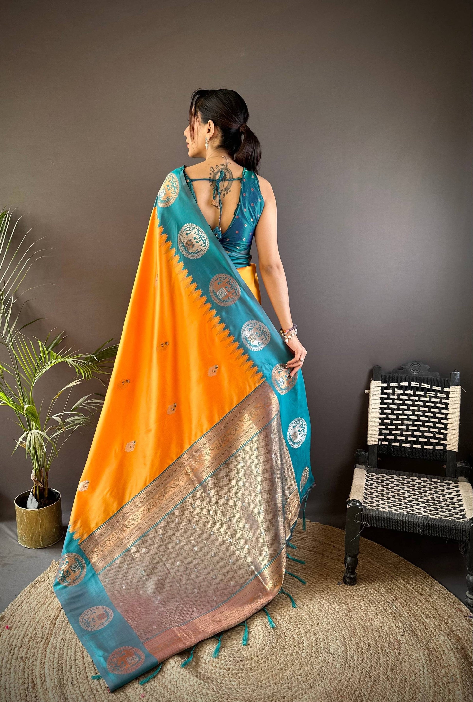 Sonakshi Women's Fenta Banarasi Silk Zari Woven Traditional Saree with Blouse | Swadesiicart