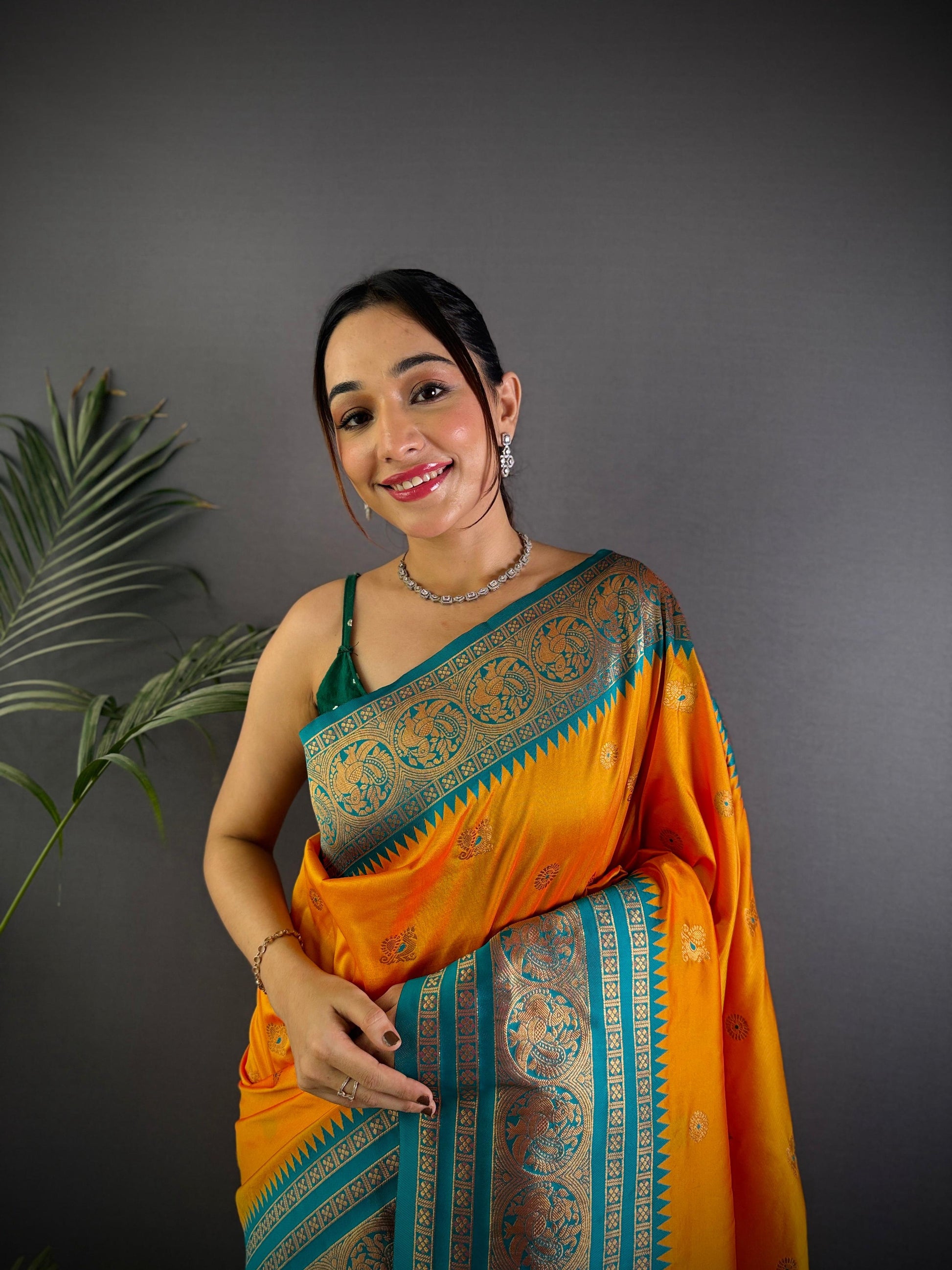 Sonakshi Women's Yellow Soft Silk Zari Woven Traditional Saree with Blouse
