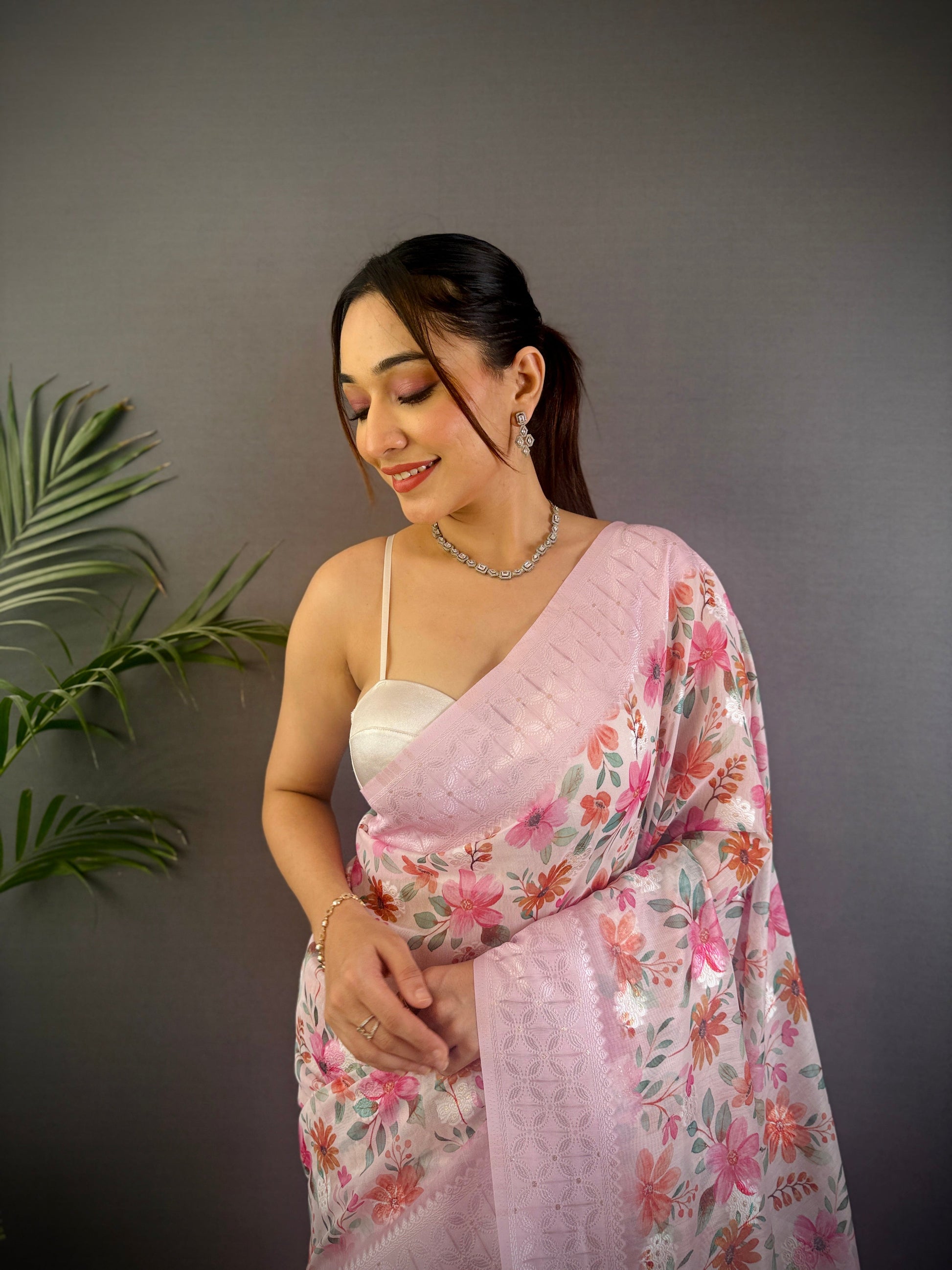 Sonakshi Women's Move Blend Silk Jacquard Woven Traditional Saree with Blouse
