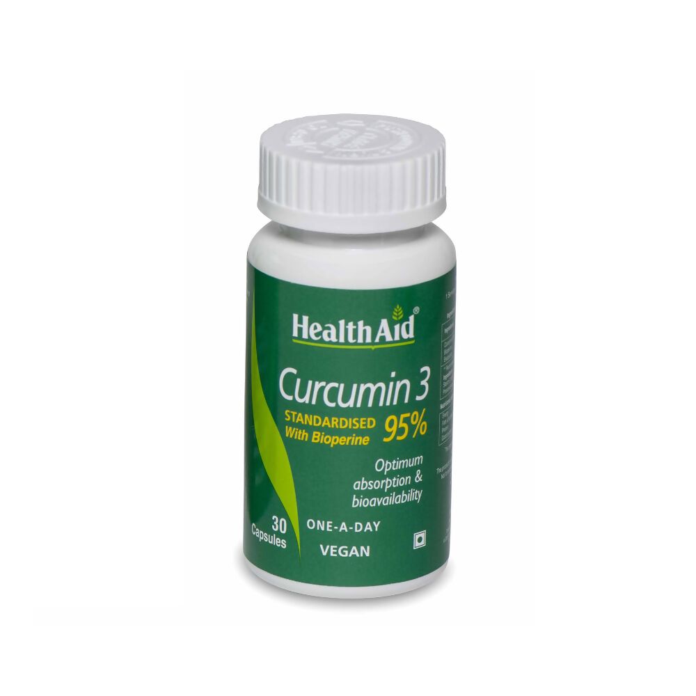 HealthAid Curcumin 3 Standardised with Bioperine 95% Capsules - Grab2buy