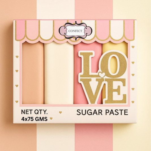 Confect Multipack of Skin, White, Old rose and Ivory Sugarpaste 24
