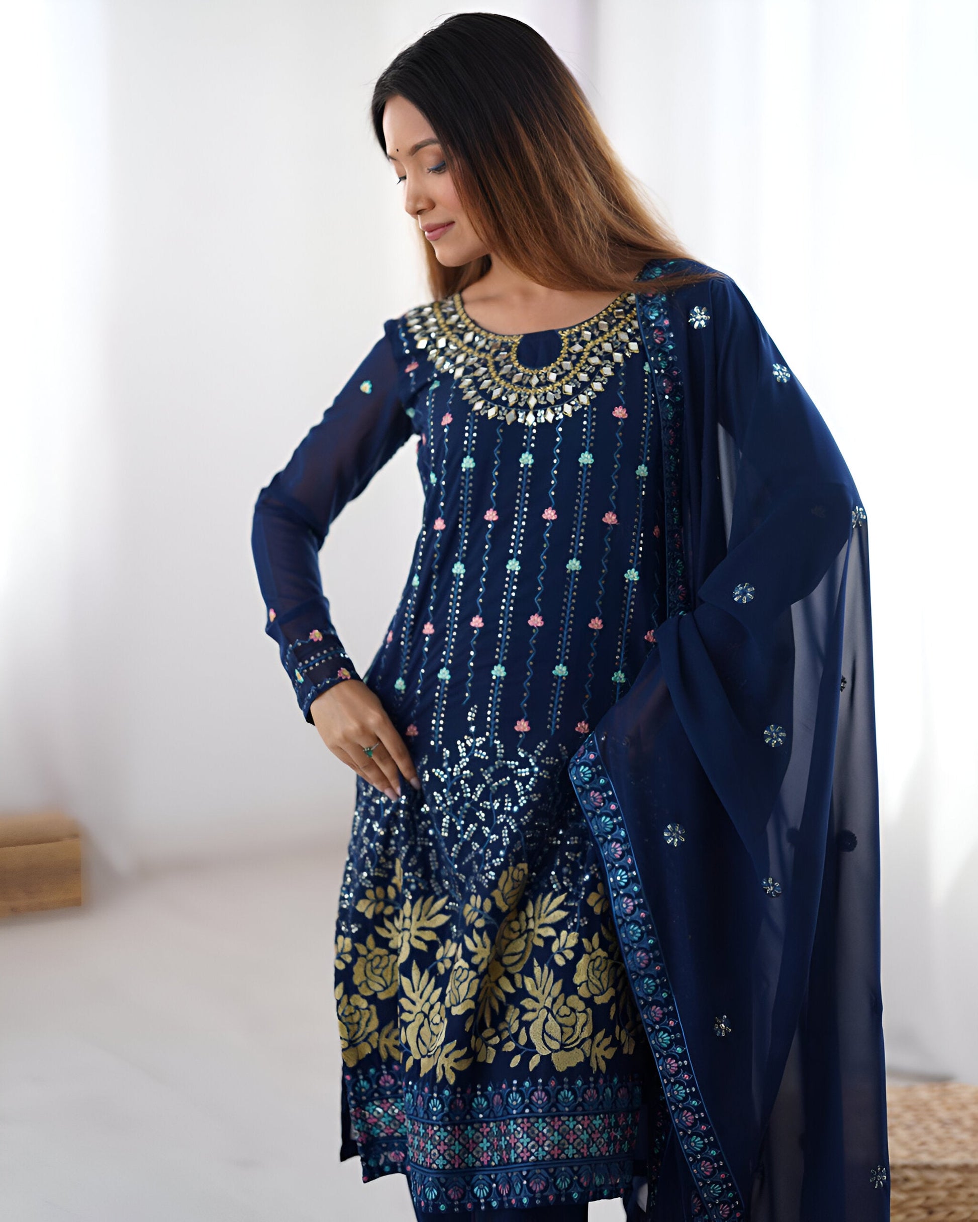 Lehenga Mart Designer Salwar Suit for Women or Girls - Blue