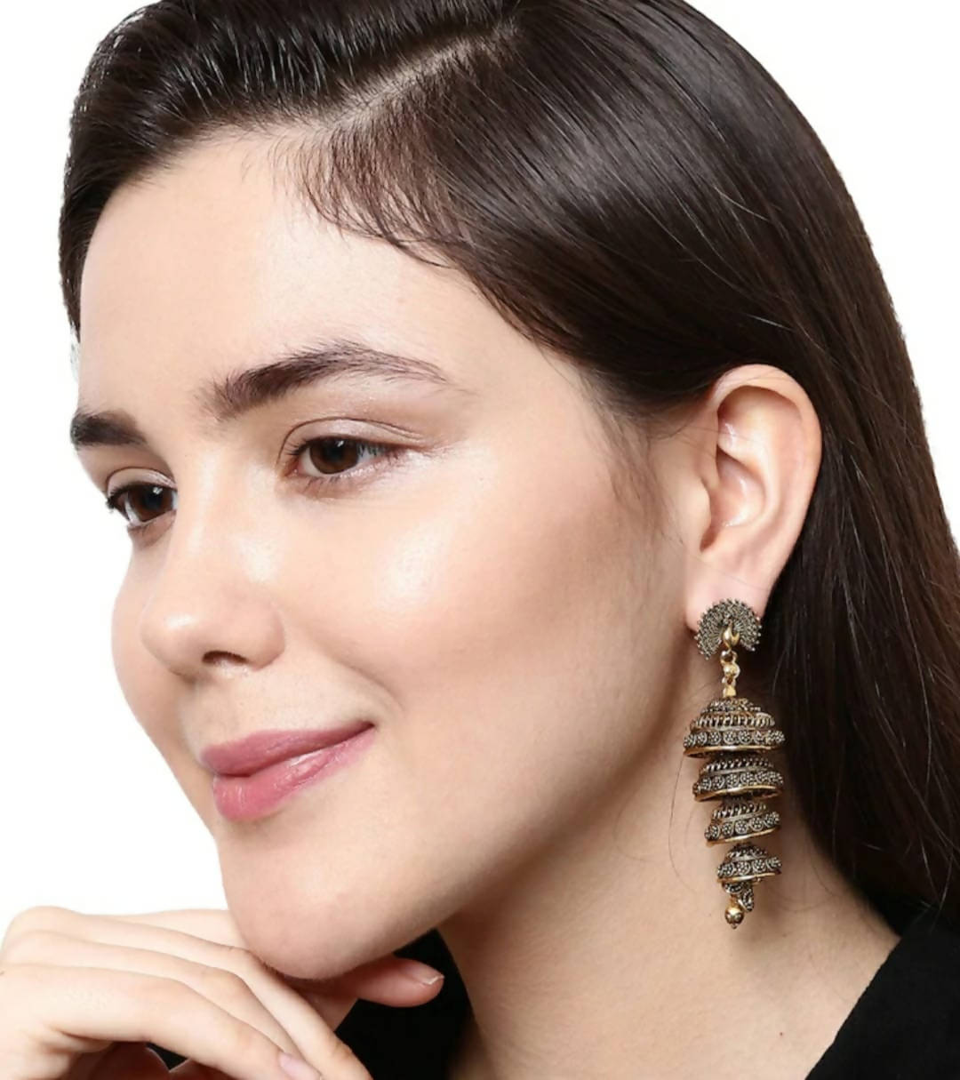 Mominos Fashion Peacock design Golden colour Earrings - Grab2buy