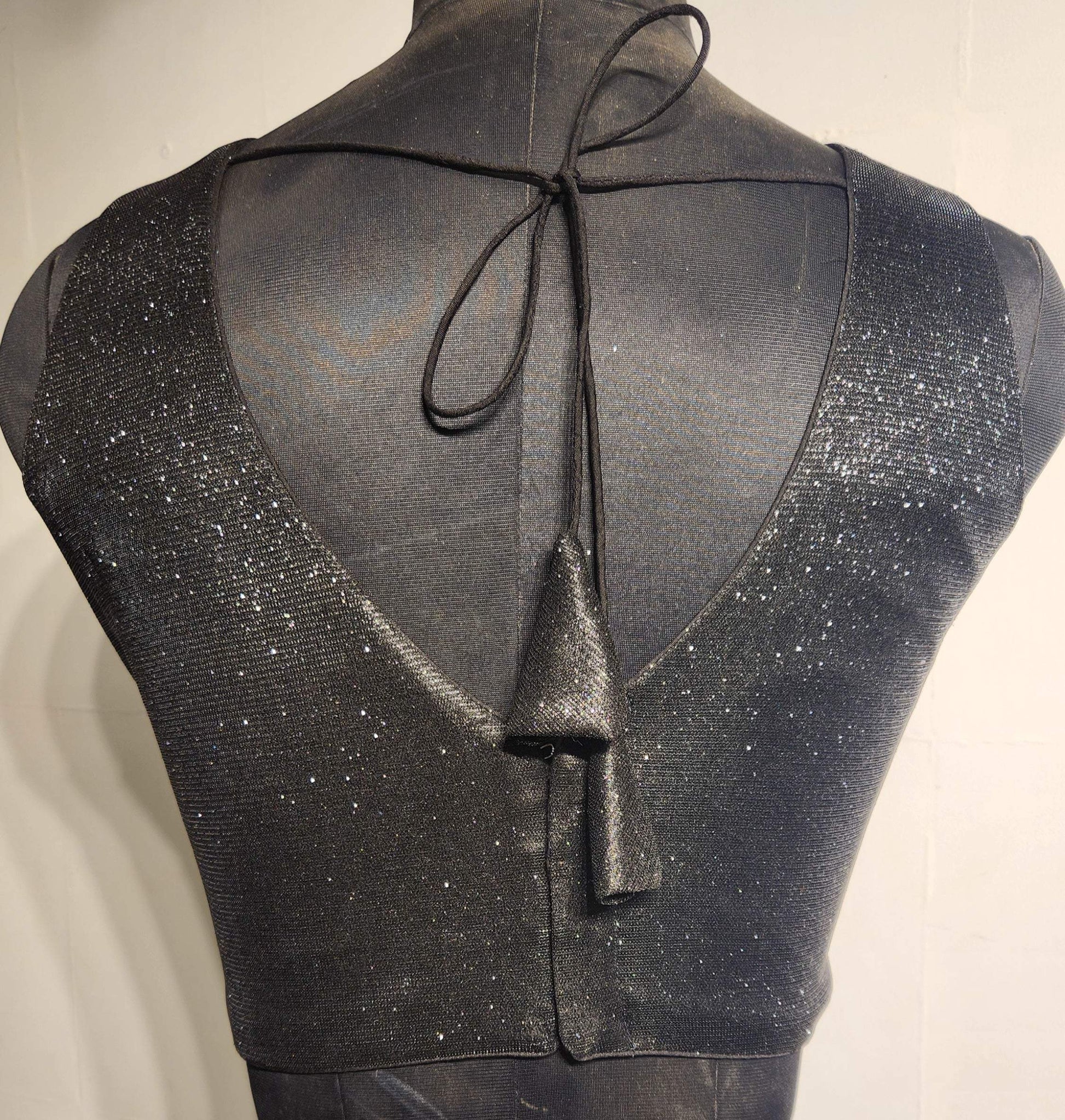 Kia Fashions Black Shimmer Dual Tone Glitter Fabric Readymade Blouse