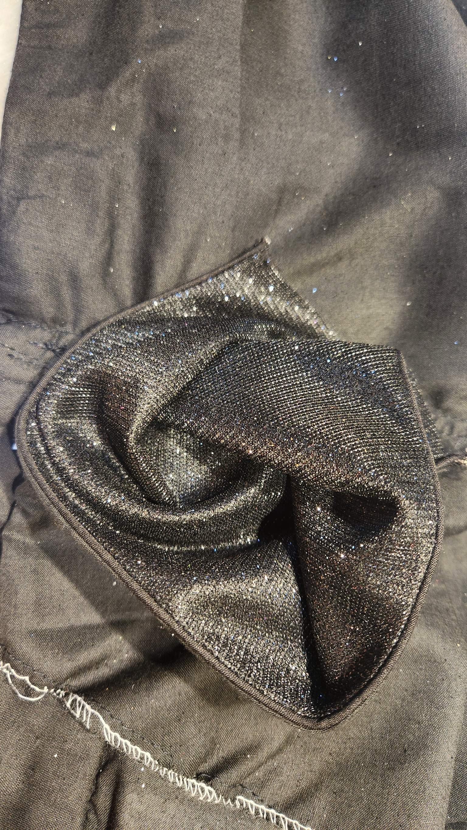 Kia Fashions Black Shimmer Dual Tone Glitter Fabric Readymade Blouse