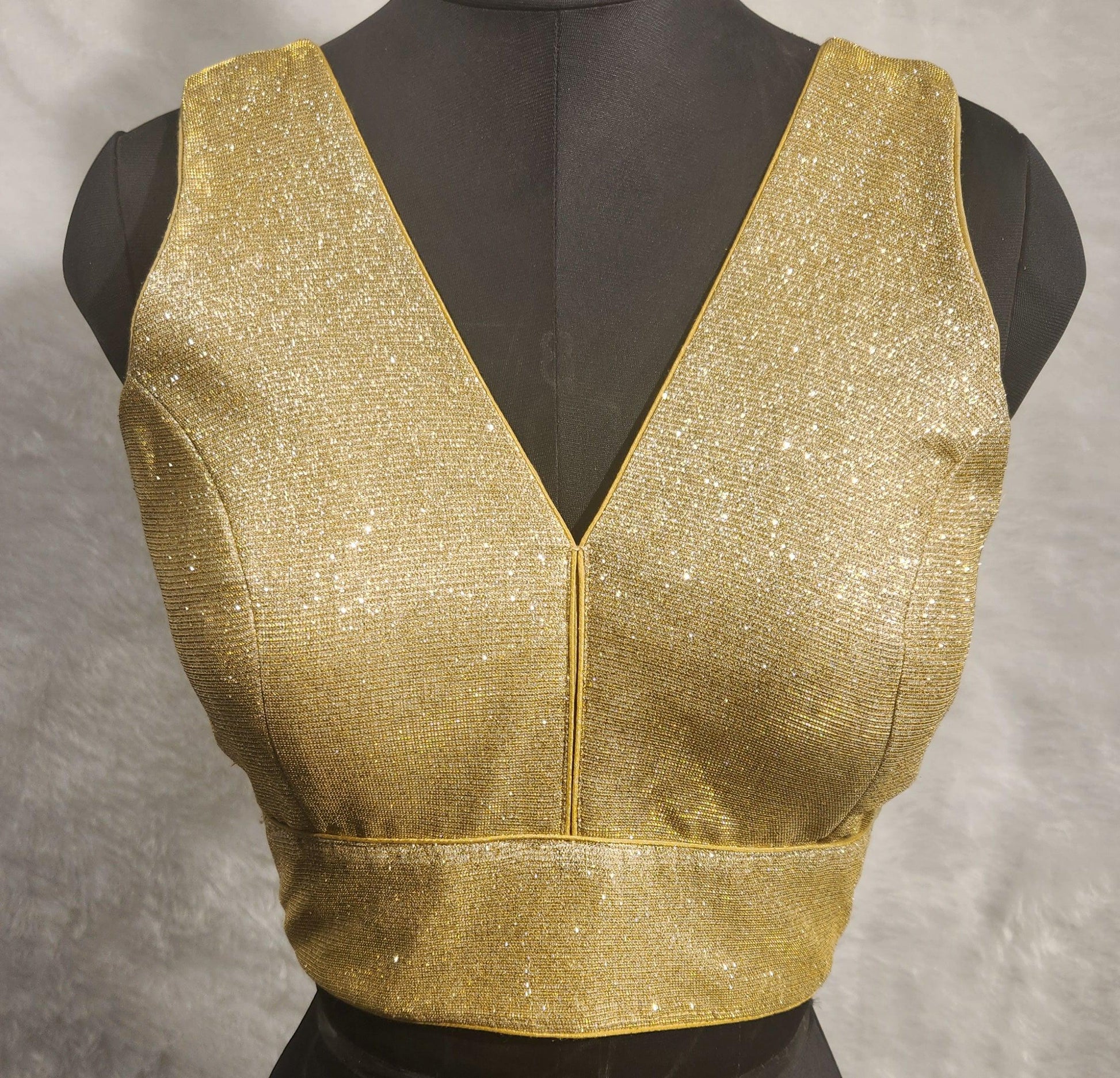 Kia Fashions Gold Lustre Dual Tone Glitter Fabric Readymade Blouse