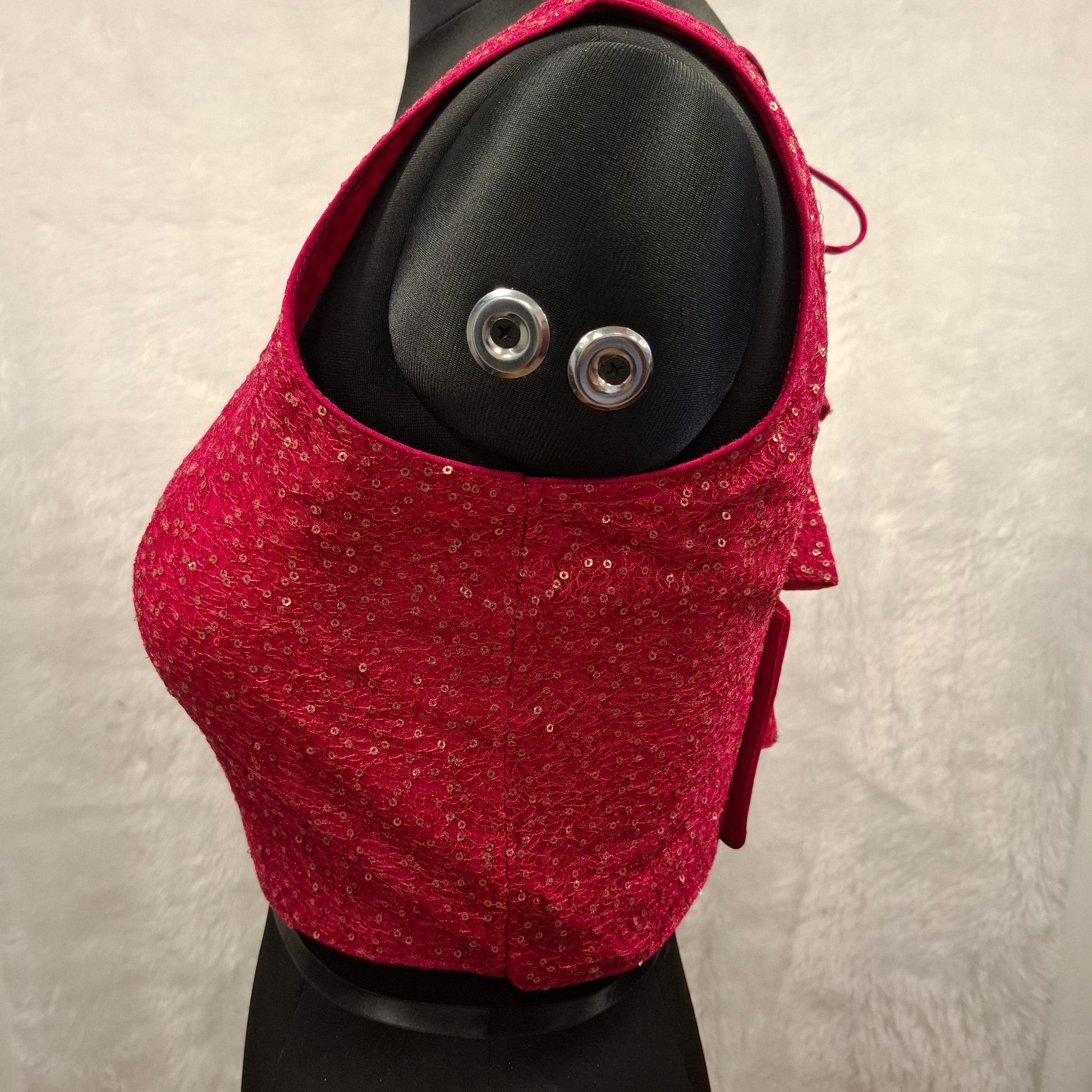 Kia Fashions Hot Pink All Over Golden Sequins Readymade Blouse