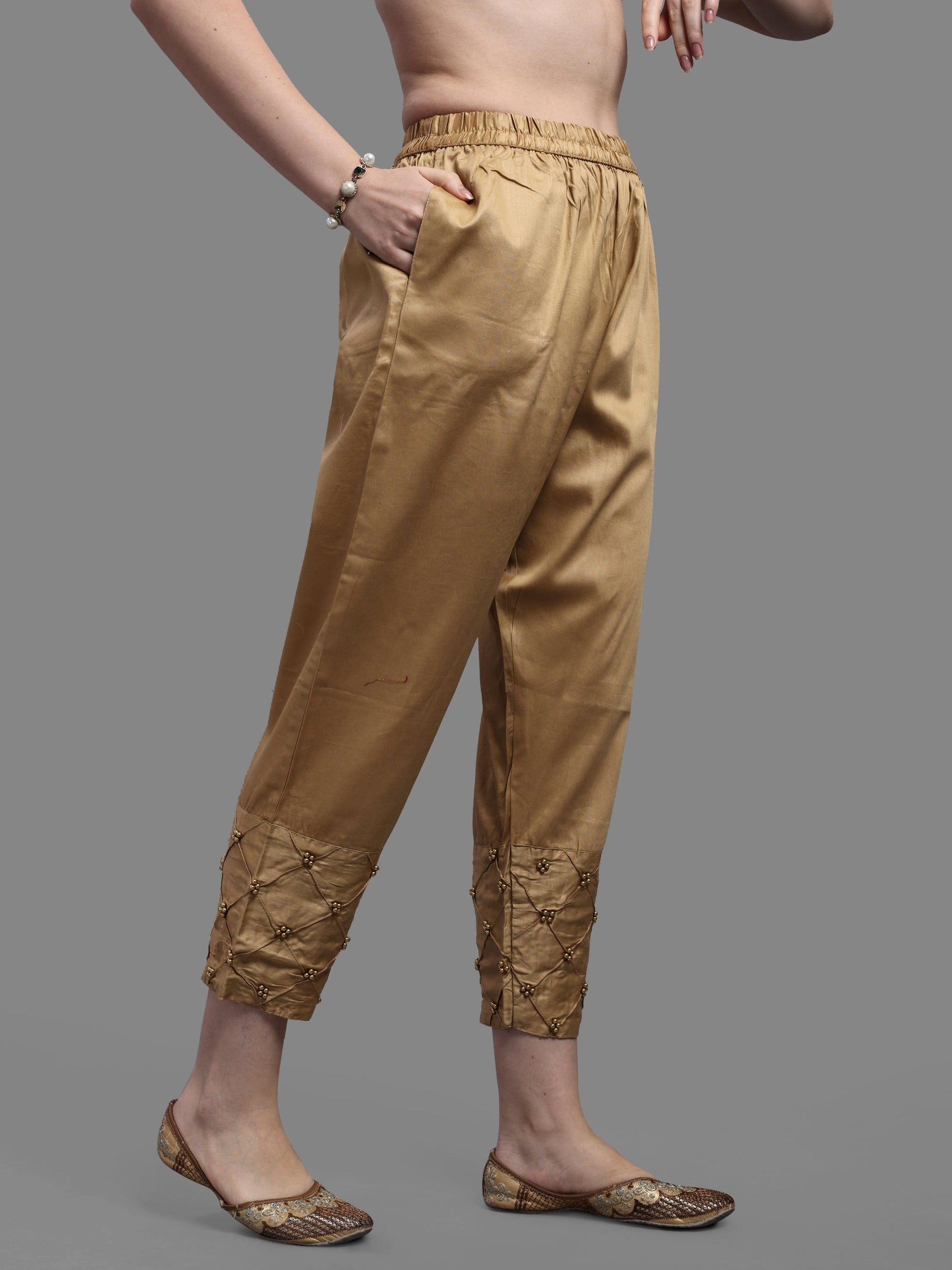 Embroidered Bandhani Printed Kurta With Pant & Dupatta Set, Multicolor - Hiral Fashion