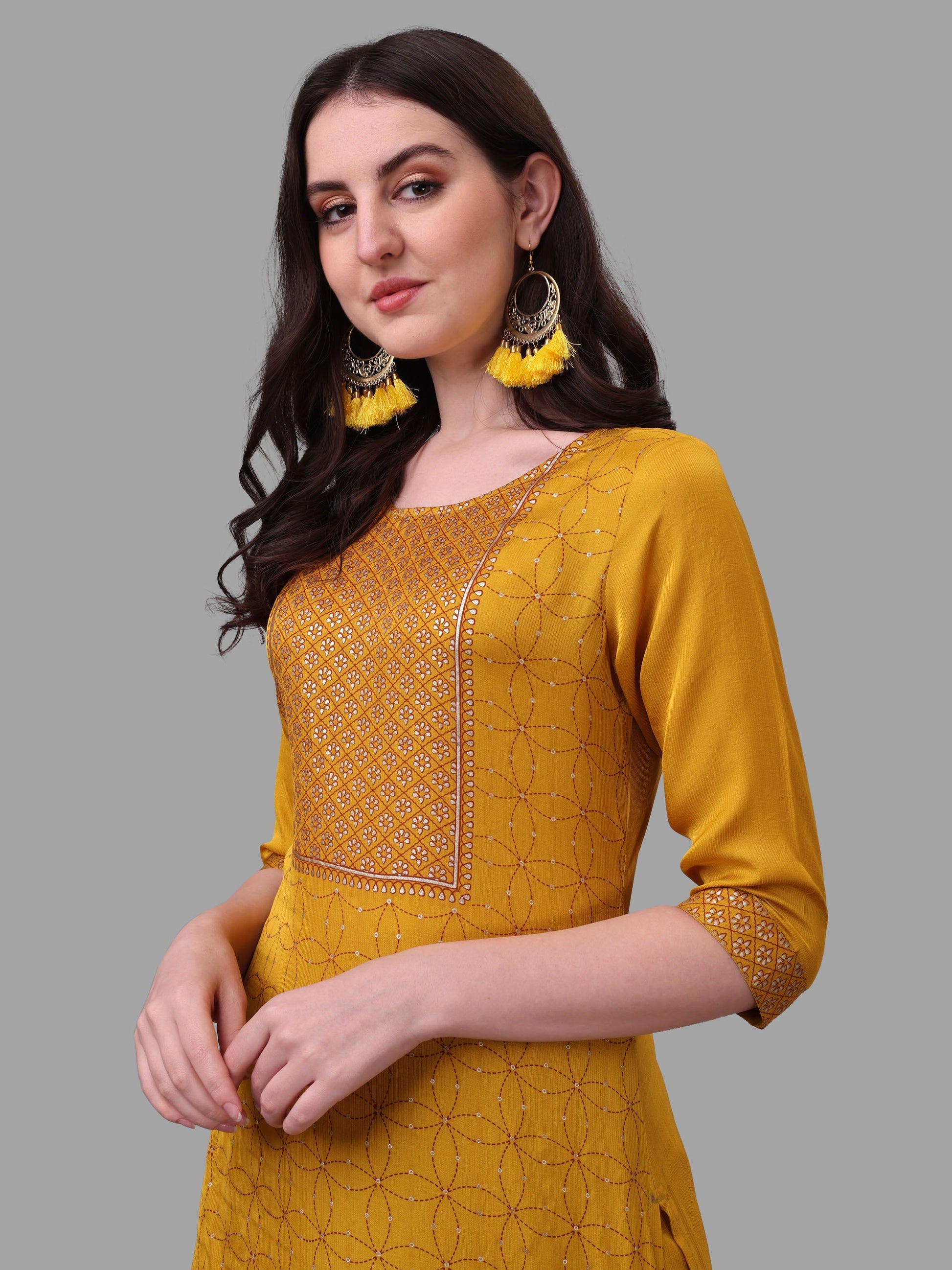 Embroidered Printed Kurta With Pant And Dupatta Set, Multicolor - Hiral Fashion